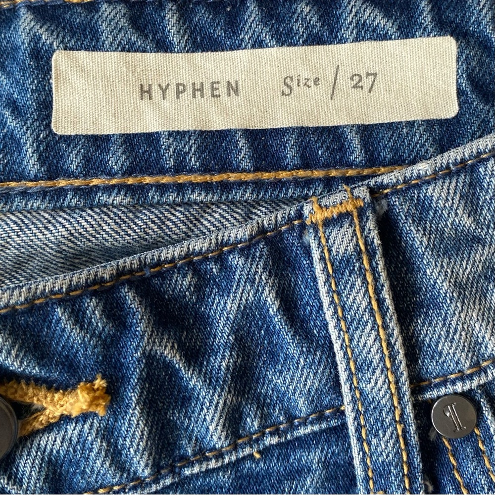 Anthropologie Pilcro Hyphen Fringe Crop Jeans Raw Hem Boyfriend 27 - Picture 9 of 15